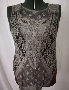 Free people lacy grey tank